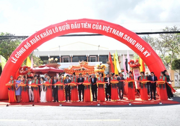 A batch of 40 tons of pomelos were officially exported to the US